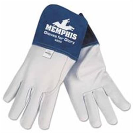 Eat-In Goat Mig &amp; Tig Welders Gloves; Large; Goatskin; Unlined; White; Blue EA447720